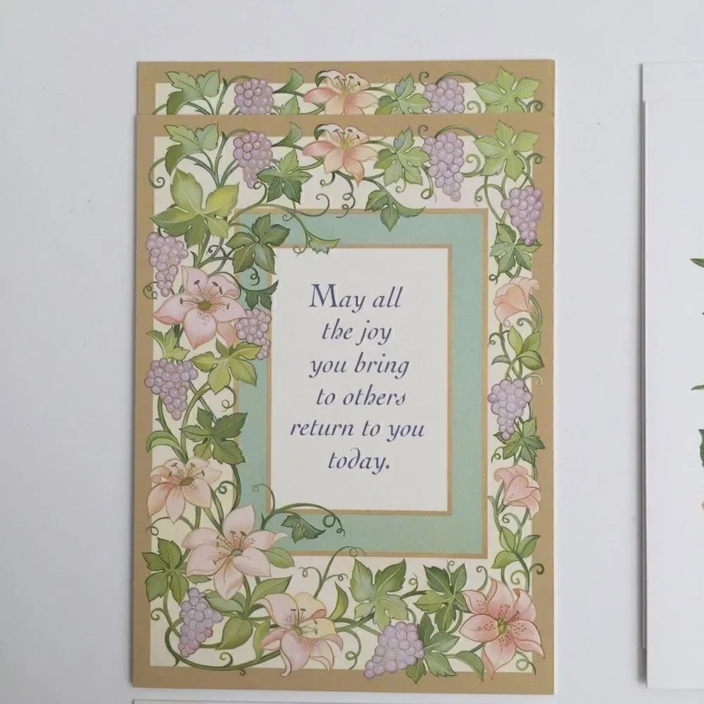 Vintage Current Birthday Cards Bundle/Lot 8 Floral Design Printed in the USA